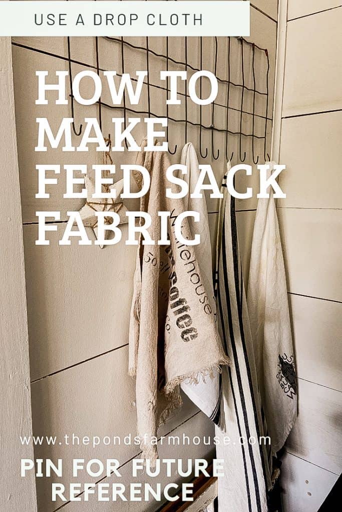 DIY Easy Drop Cloth Project to make vintage inspired feed sack fabric to use in DIY projects.  