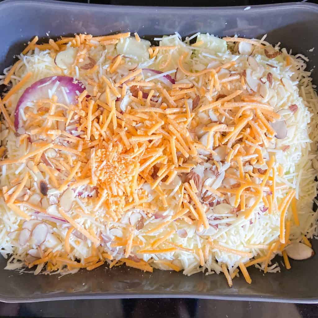 This delicious recipe has a combination of 3 cheeses.  