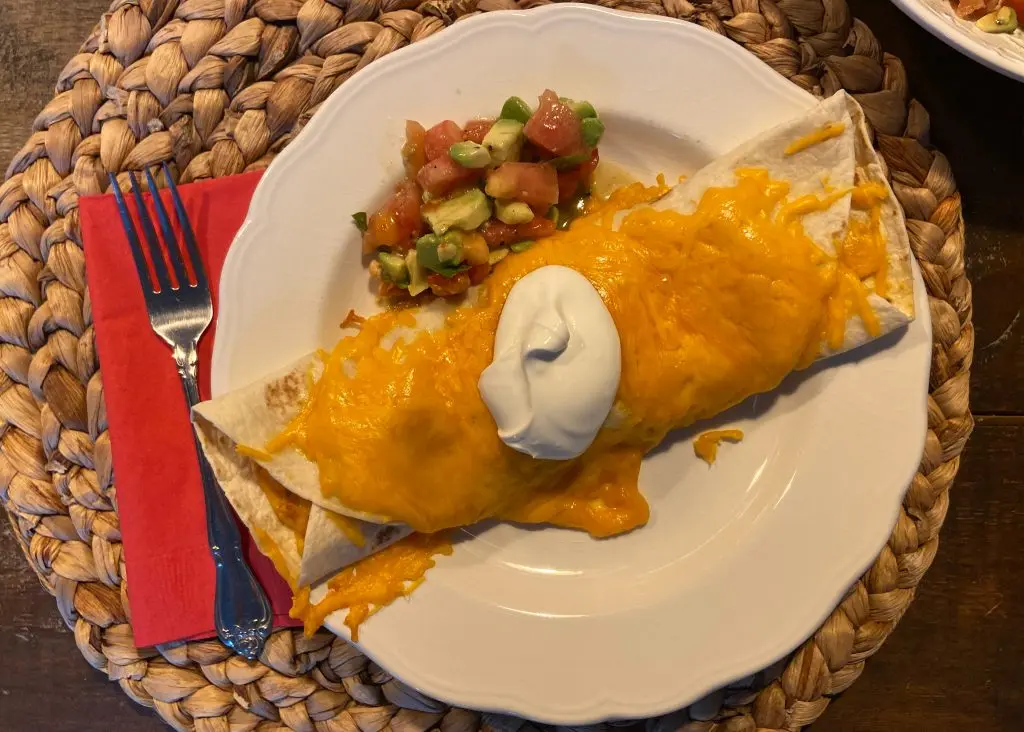 Great served with salsa and sour cream.  Easy Chicken Enchiladas 