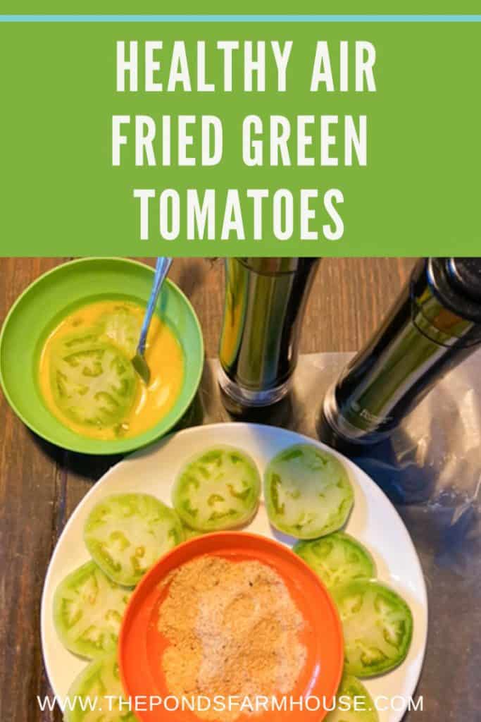 Tasty & Delicious Air Fried Green Tomatoes with a yummy Remoulade Sauce.  Here is a healthy version of a southern favorite. Appetizer Recipe 