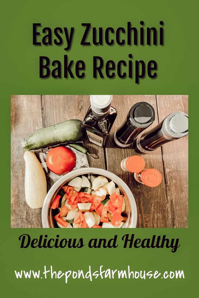 Easy Delicious, Healthy, Zucchini Bake Recipe.  Fast, easy and inexpensive side dish.  Can be easily doubled or triple.  Use a variety of vegetables and the dish is still great.  