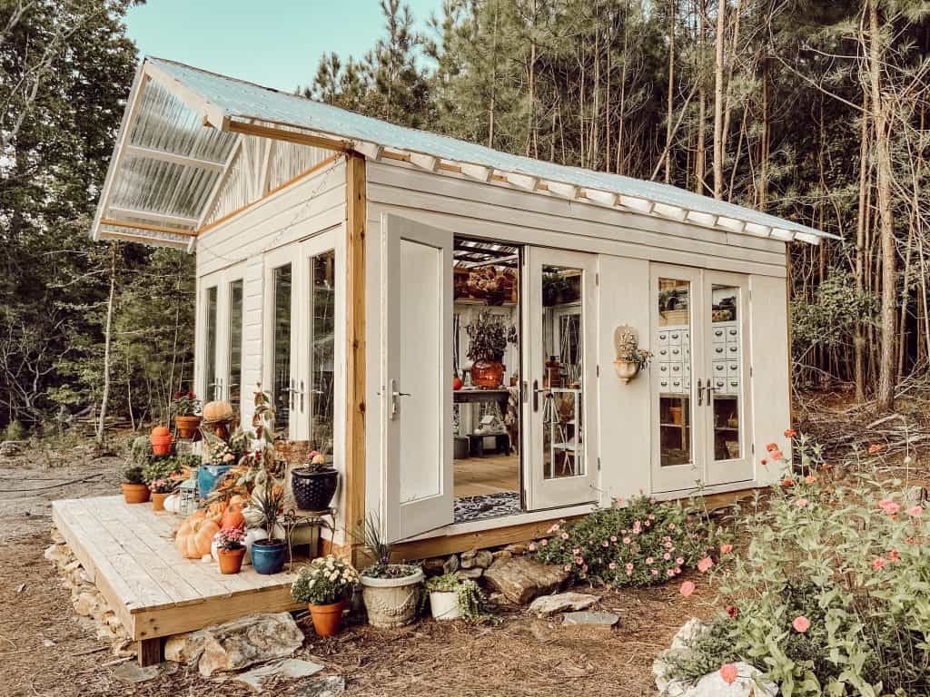 DIY Greenhouse is perfect for saving plants over winter.
