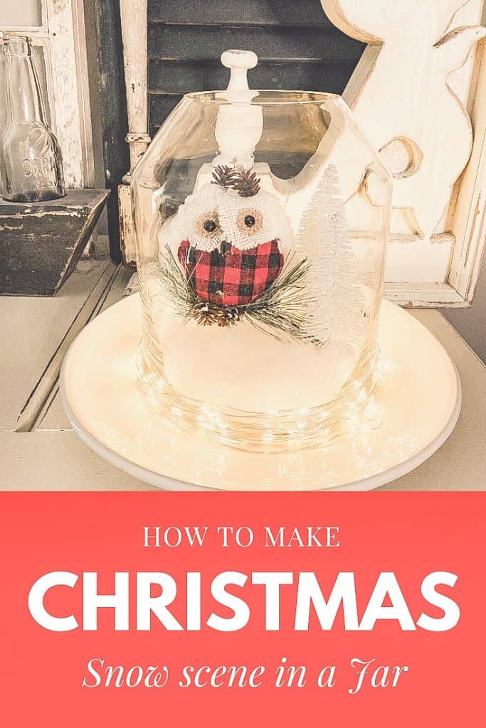 Here's how to make a couple different Christmas Snow Scene in a Jar.  First, using thrift store and dollar store items and then using vintage mason jars and a cake stand. Cheap and easy ways to decorate for Christmas. 