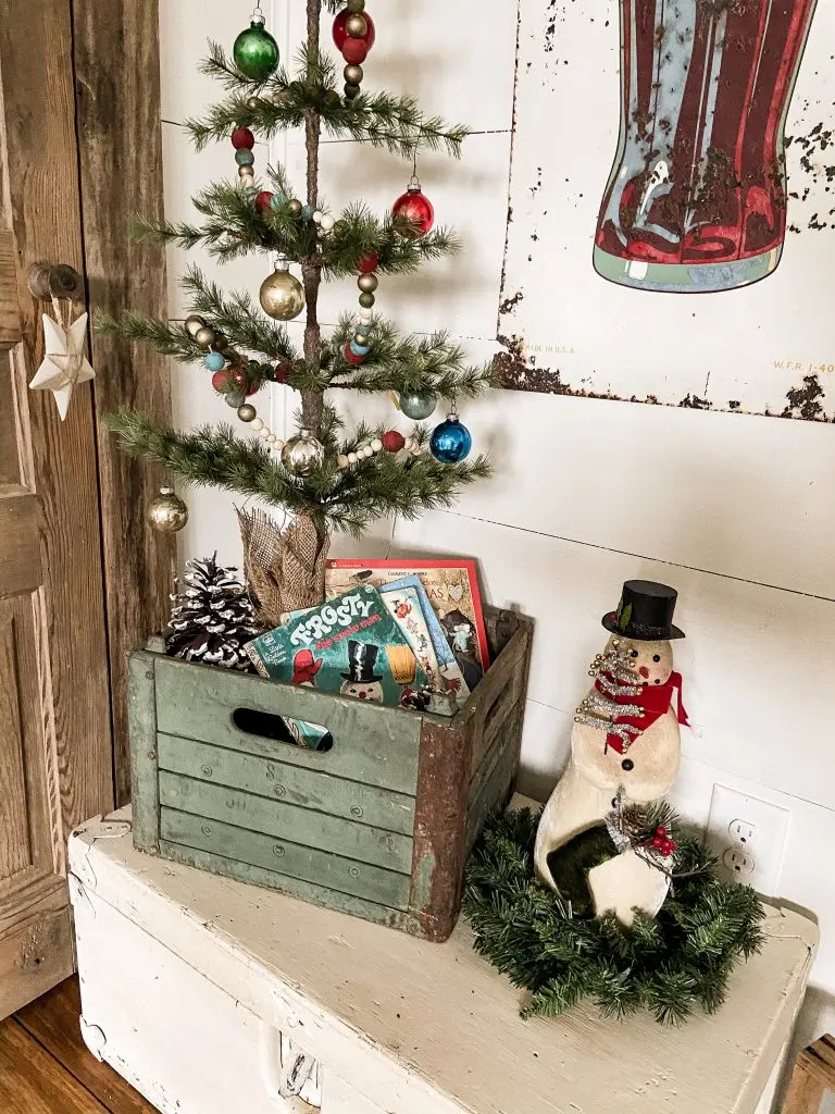Christmas in vintage crate