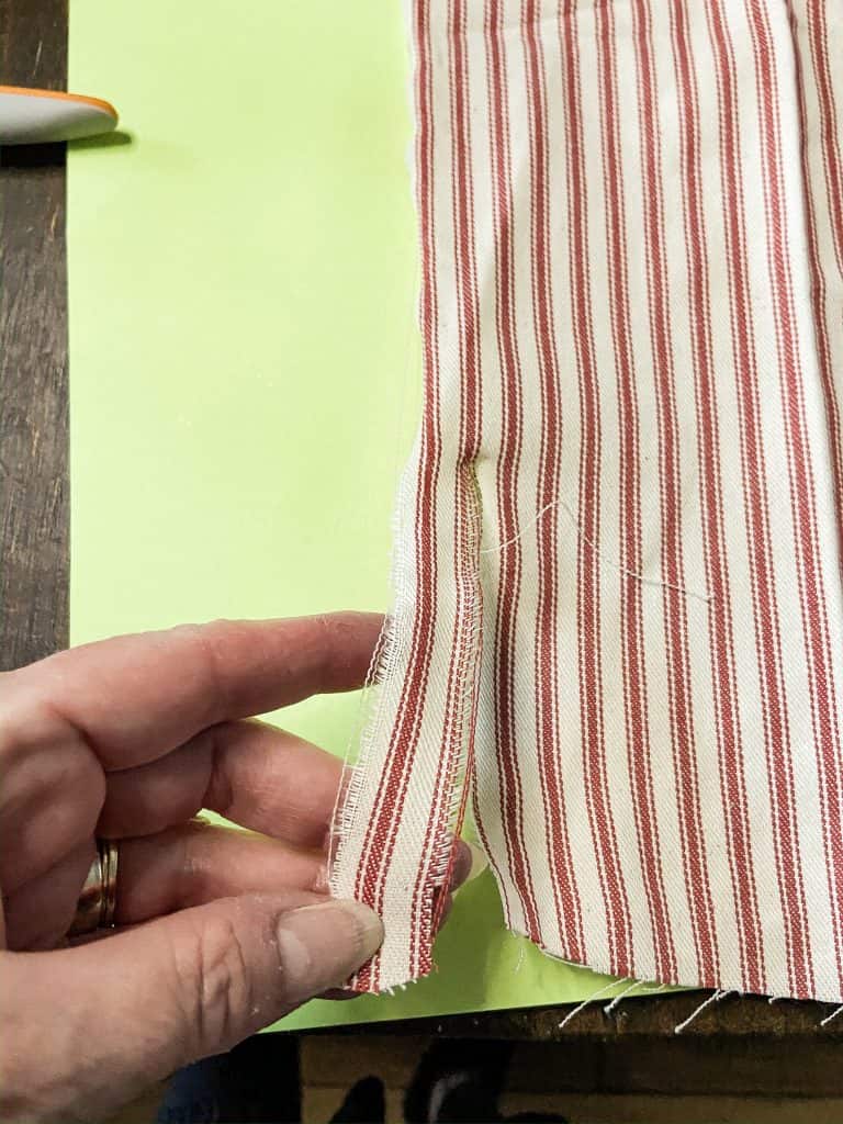 Cut a 1-2 inch length of the scrap fabric.