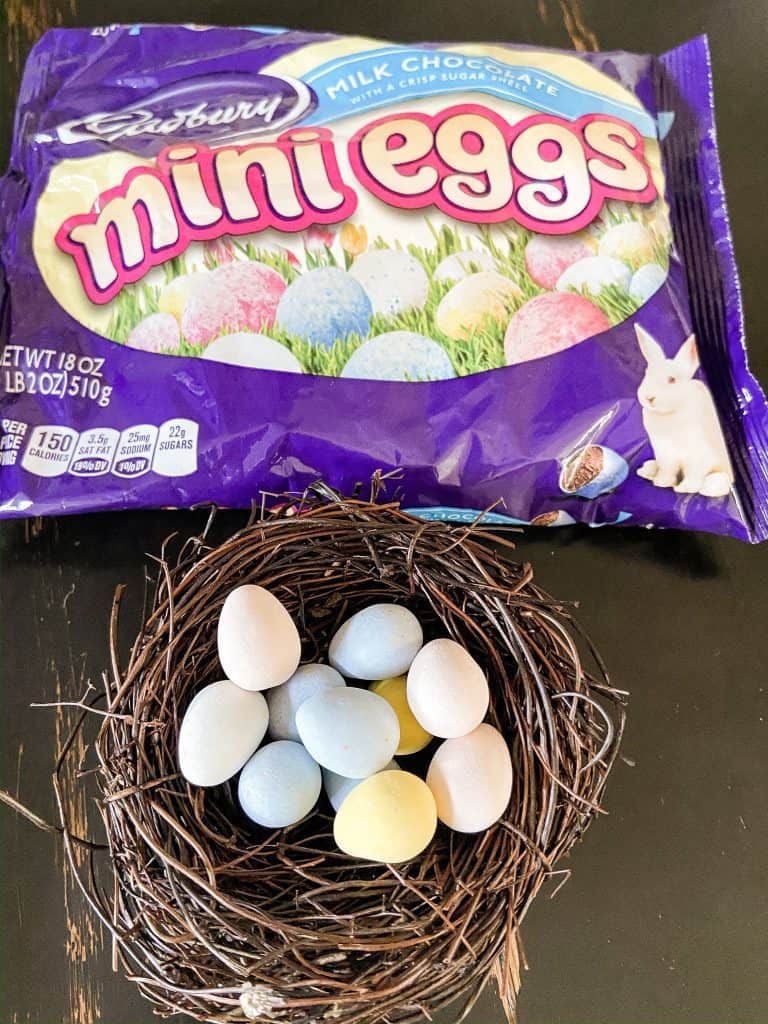Cadbury Easter eggs, Cadbury eggs in a nest.