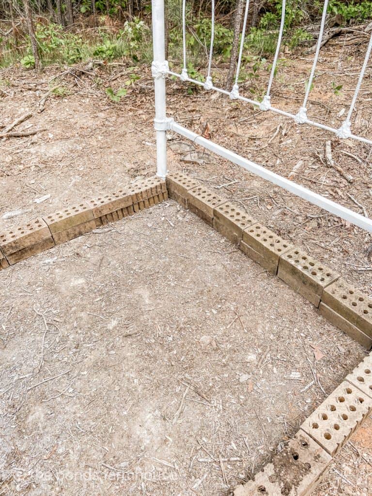 Recycle Brick for base of raised garden beds