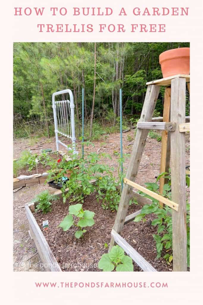 recycled porch spindles for a DIY Garden Obelisk. 