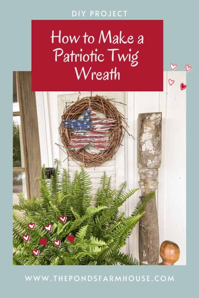 How To Make A Patriotic Wreath From Twigs for 4th of July - Eco-friendly craft project.
