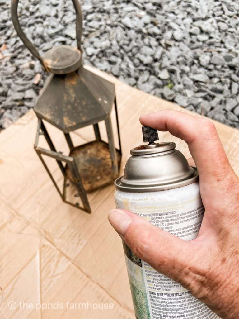 spray paint old outdoor lanterns to refresh.