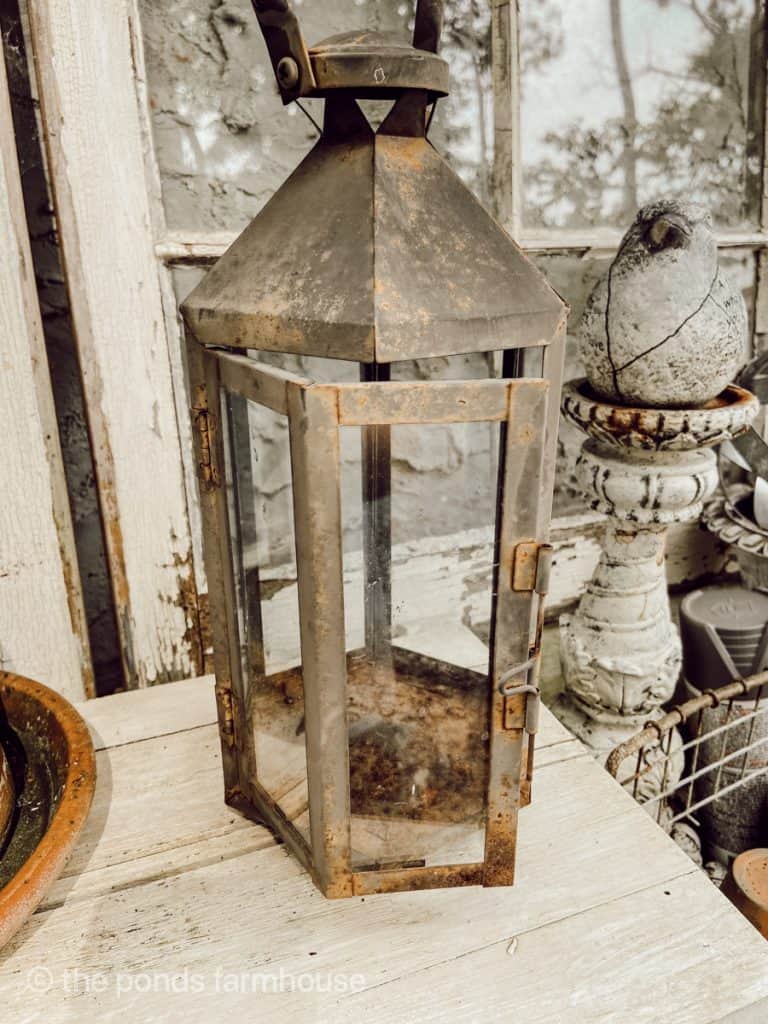 Rusty old outdoor lantern