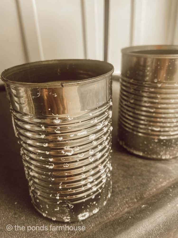 Metal cans after one application
