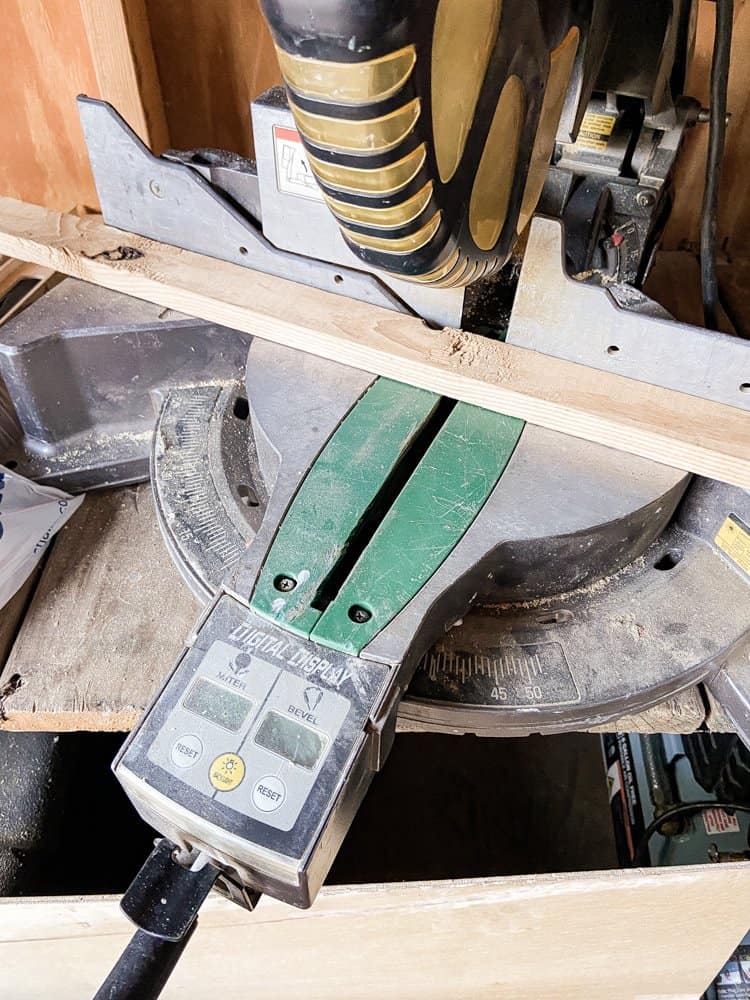 Use miter saw to cut frame