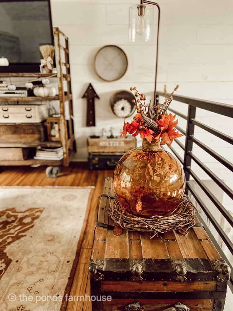 Thrift Store and Vintage Finds decorate the loft for Fall & Autumn