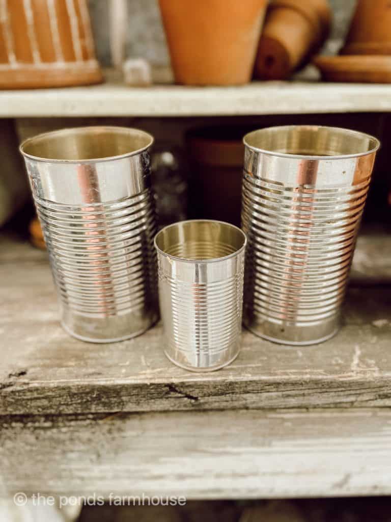 Perfect way to use and recycle tin cans of various sizes. 