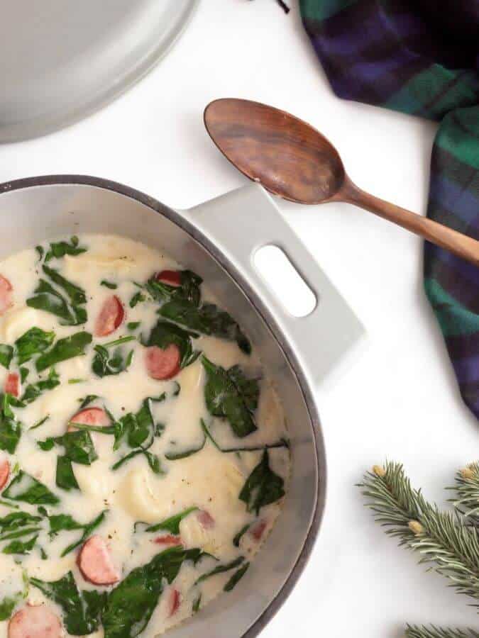 Creamy Tortellini Soup is a tasty side dish for your Christmas Entertaining Ideas
