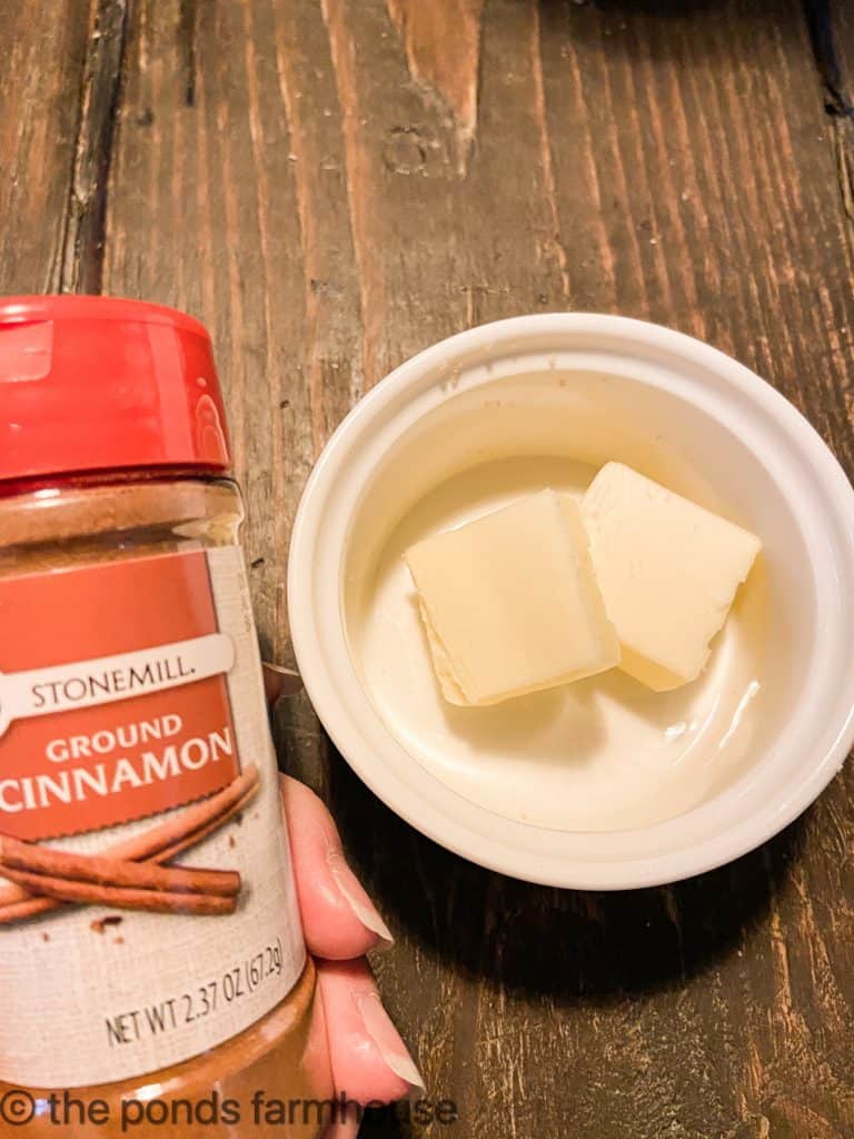 Butter and cinnamon for topping