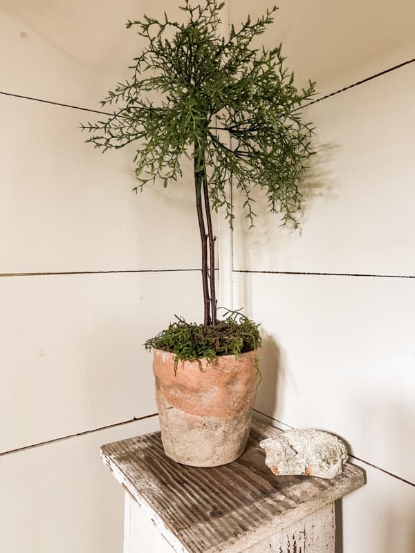 DIY Faux Topiary in clay pot
