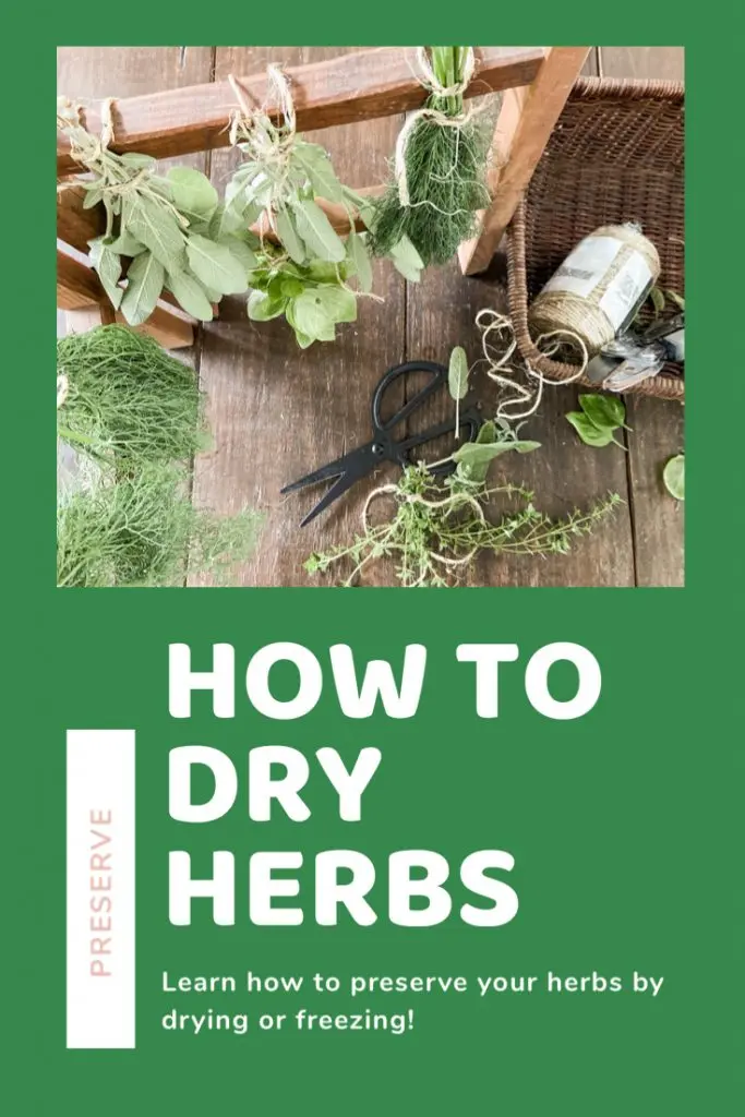 How to Dry Herbs to preserve them during the growing season.  You will save money by having these dried herbs in your pantry all winter.  
