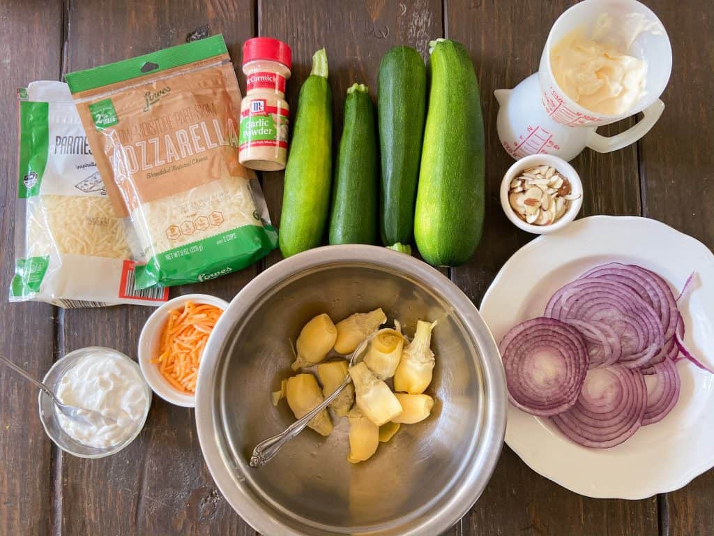 Ingredients for Zucchini Artichoke Lasagna Recipe