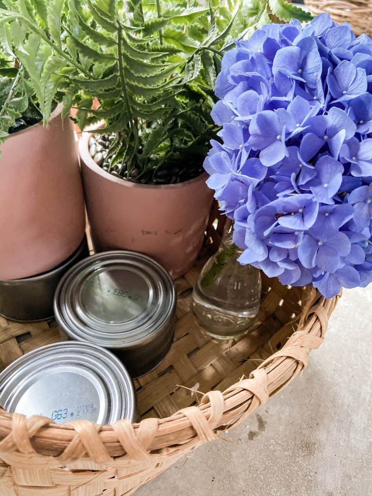 step by step tips to arrange your hydrangeas in a basket.  