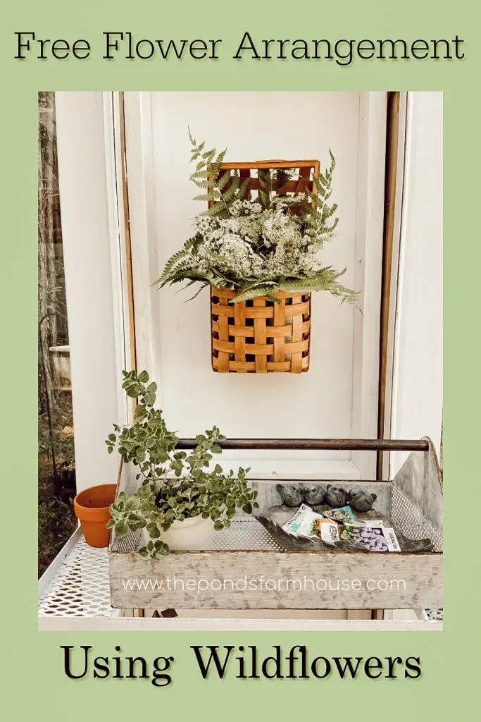 How to make a free flower arrangement using wild Queen Anne's Lace and wild fern