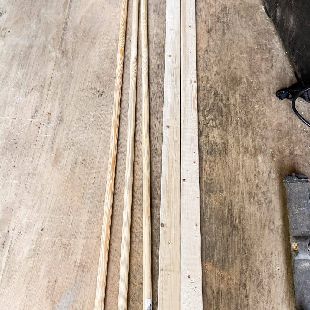 Materials To Make A DIY Ladder for Wooden Ladder Decor.