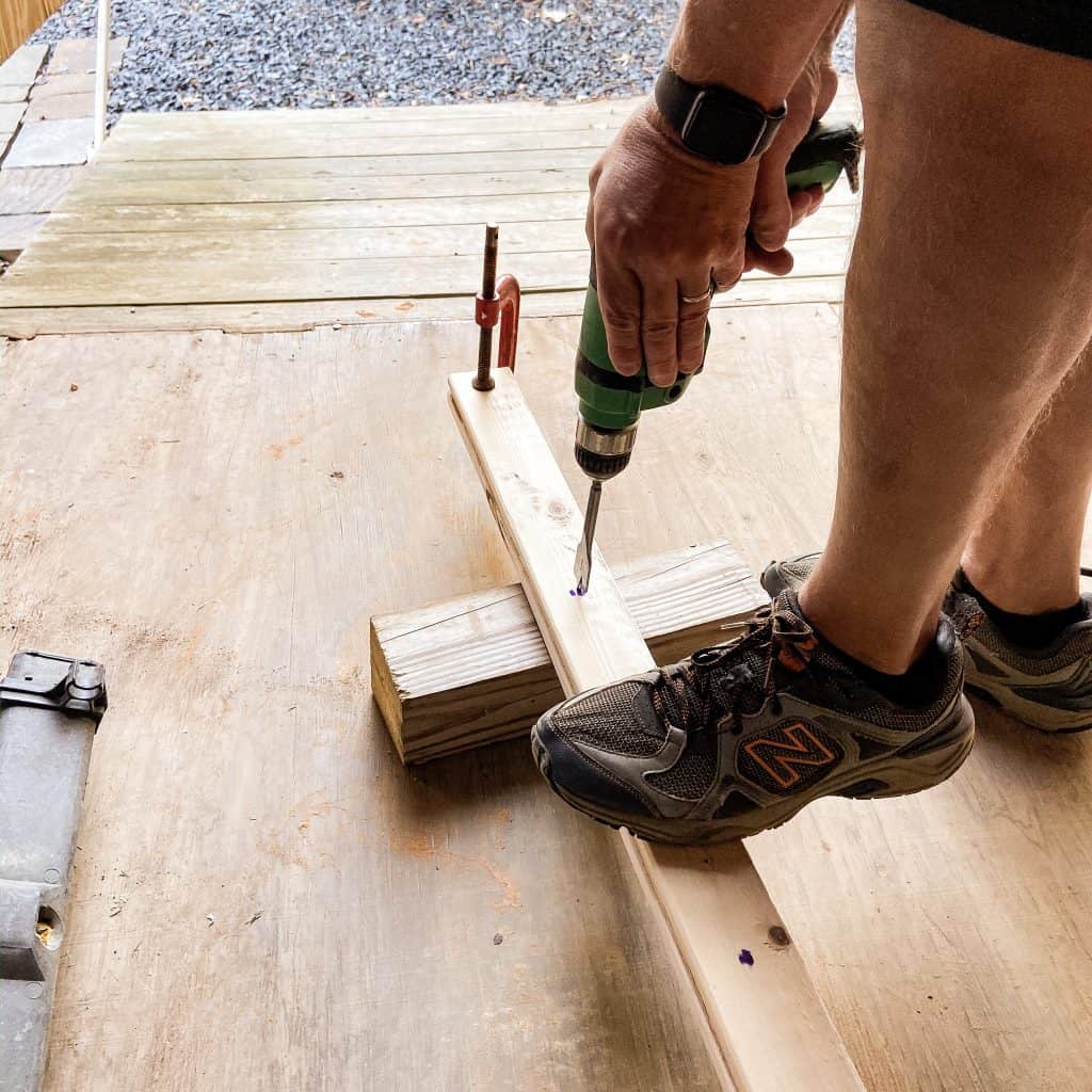 Drill holes for Rustic Ladder 