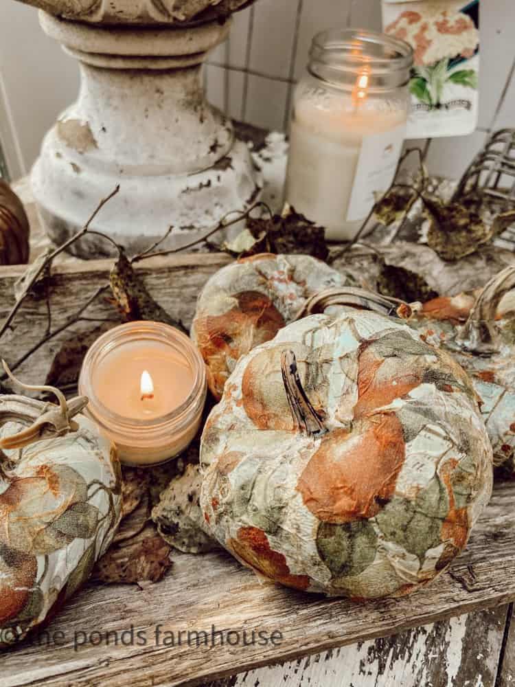 Napkin Decoupage Dollar Tree Pumpkins Tutorial