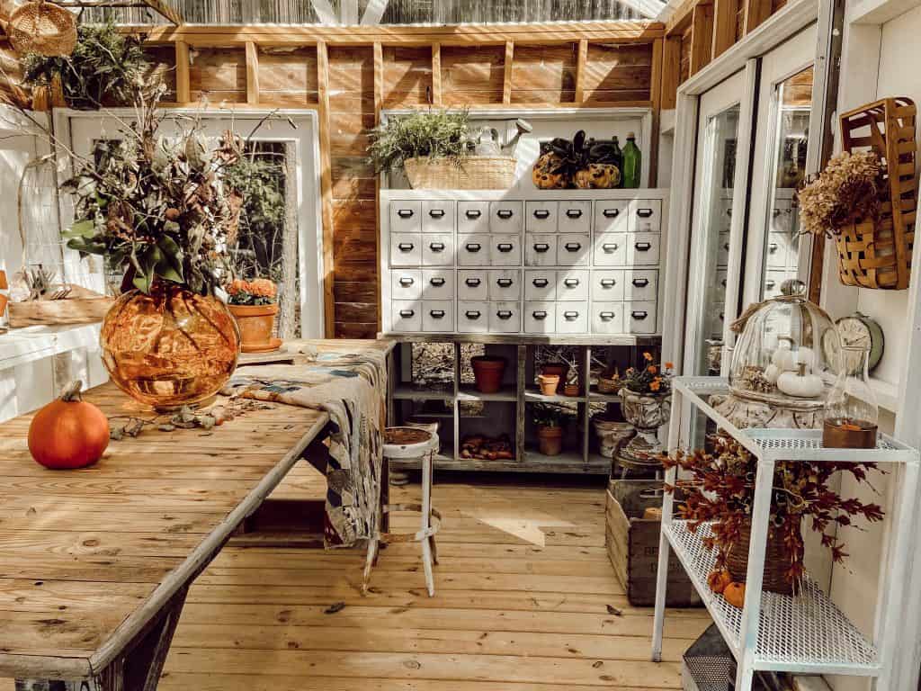 DIY Apothecary Cabinet in Greenhouse from IKEA Hacks