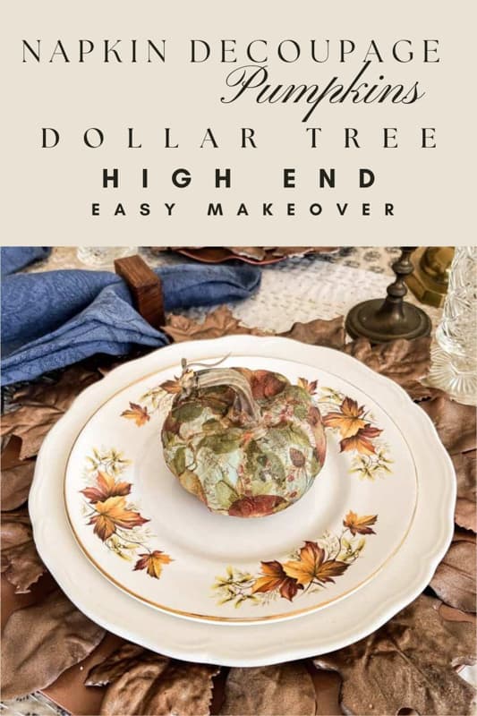Napkin Decoupage Dollar Tree Pumpkins