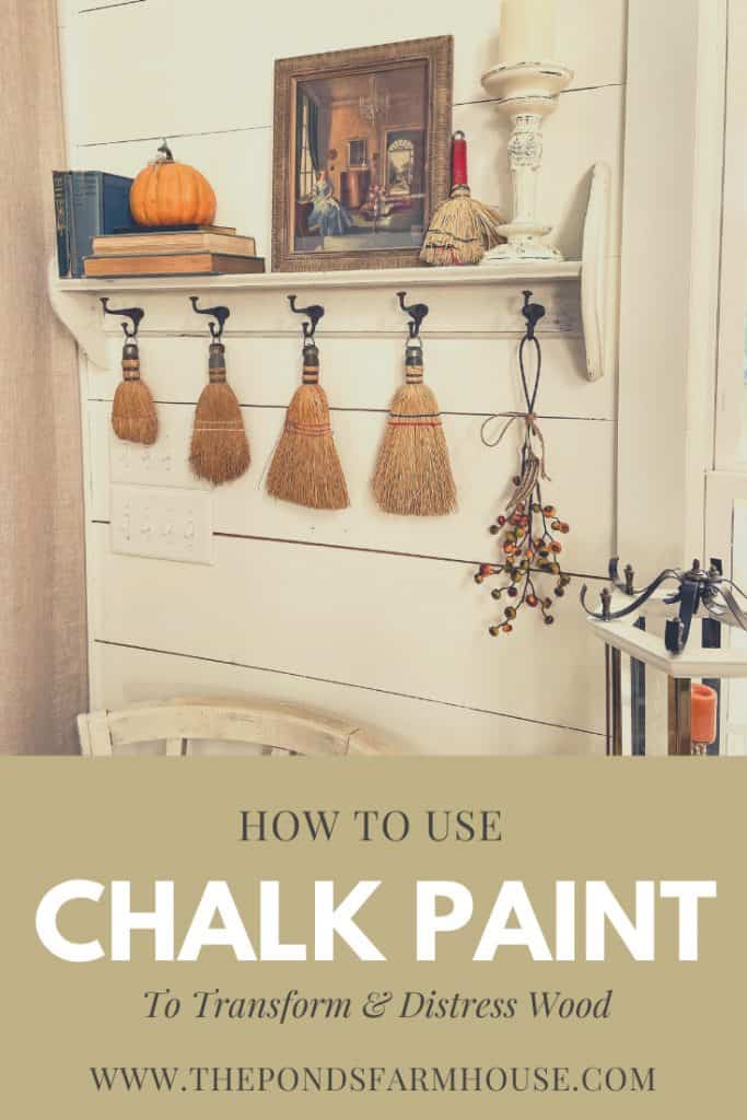 Here is how to use Chalk Paint to distress wood and furniture. It's a supper easy and quick way to transform your old wooden pieces into chic farmhouse style décor. Chalk Paint can be used on trash to treasure updates, including wood, metal, glass, fabric & ceramics.