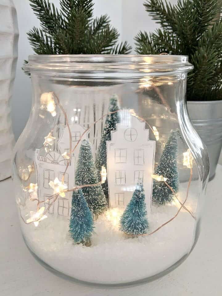 DIY Christmas Village Jars