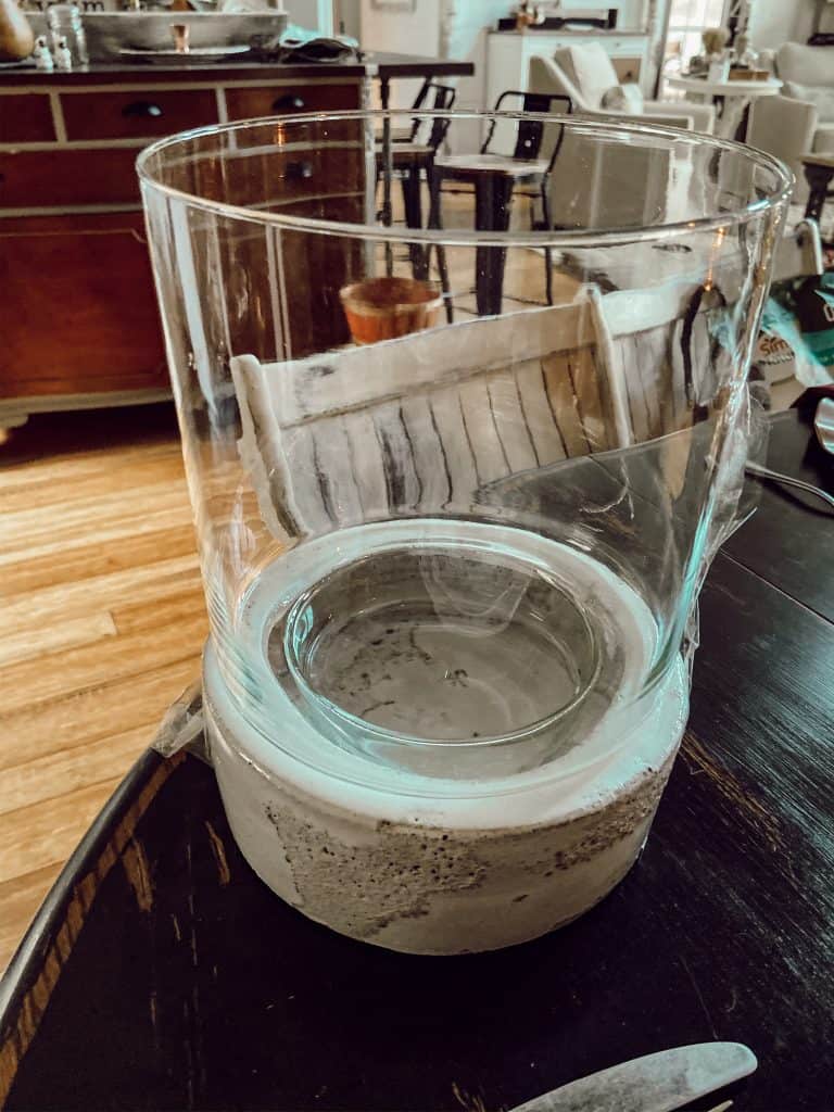 Large hurricane candleholder from a thrift store for cheap