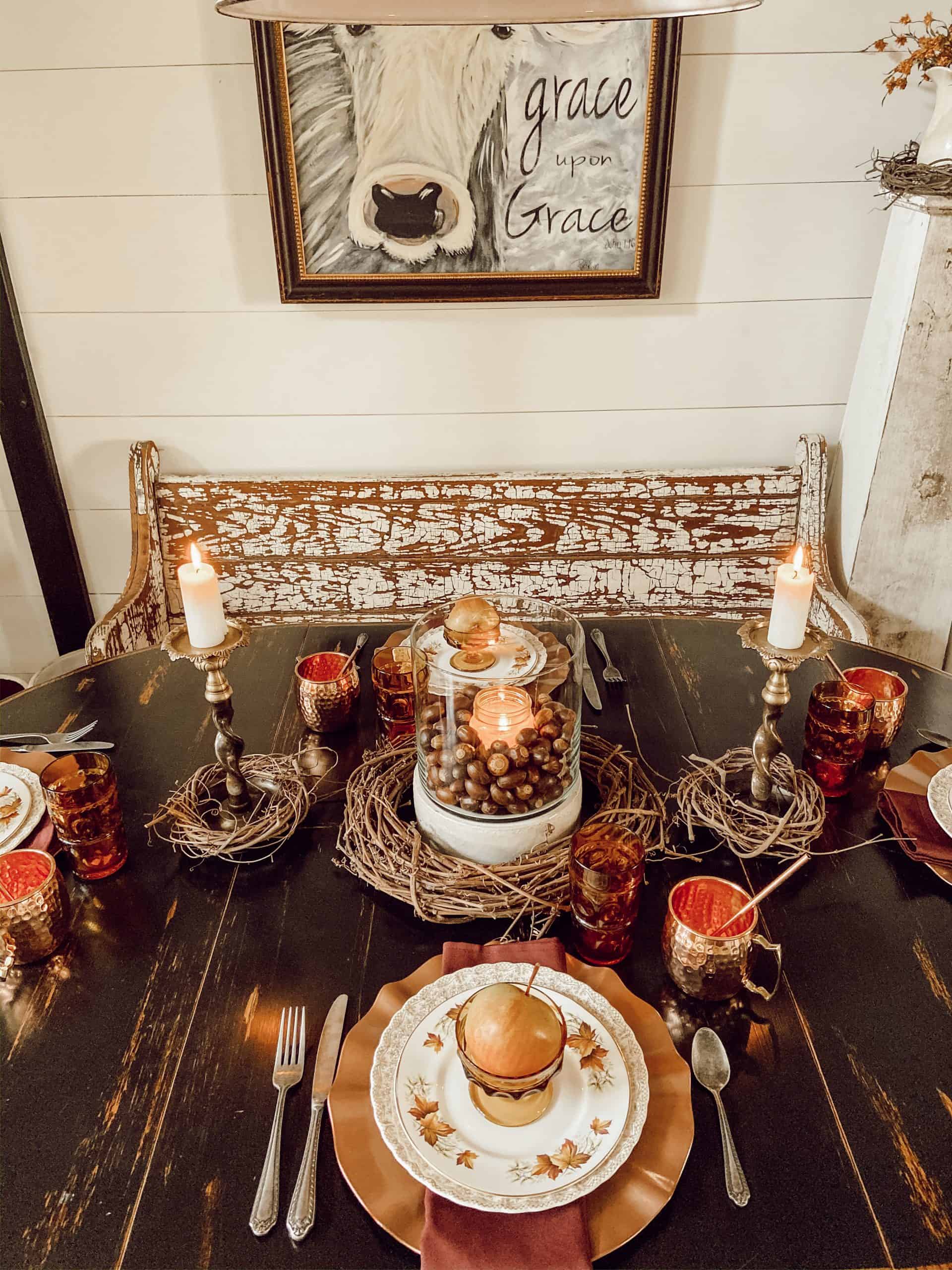 Thrift Store Thanksgiving Tablescape
