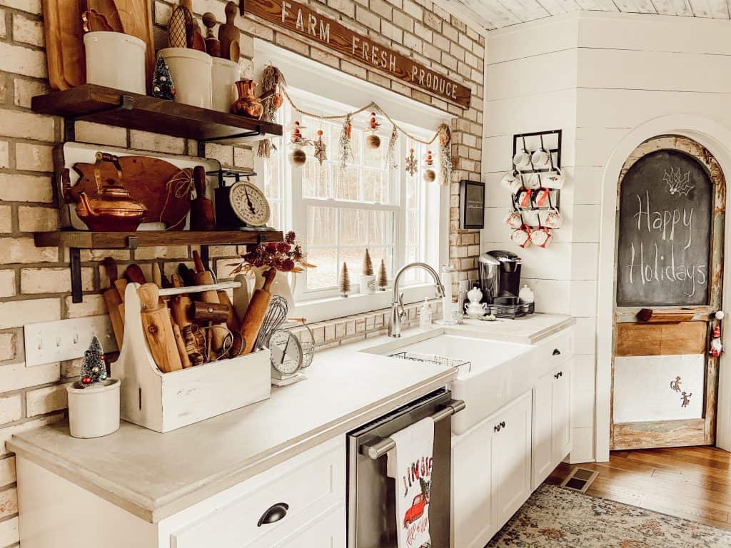 Add vintage charm with vintage hardware and distressed chippy paint.  