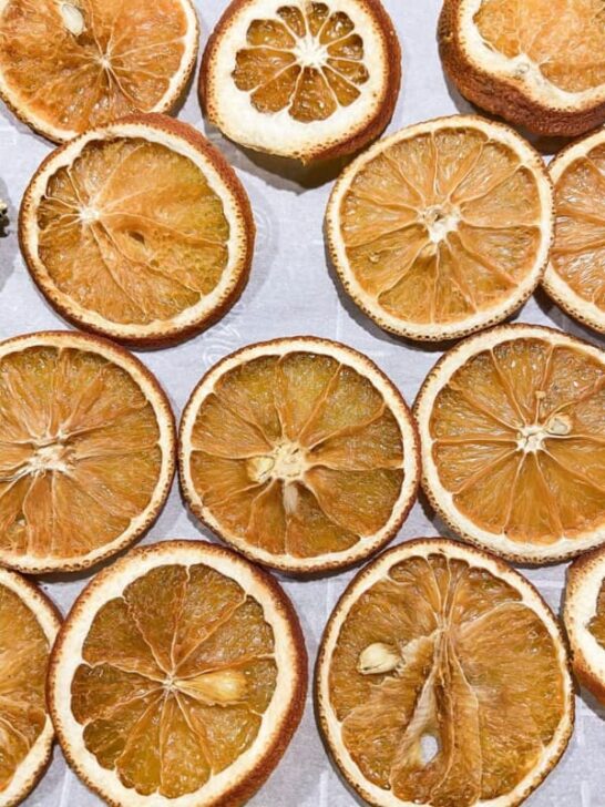 How to Dry Fruit to make a dried orange garland for Christmas