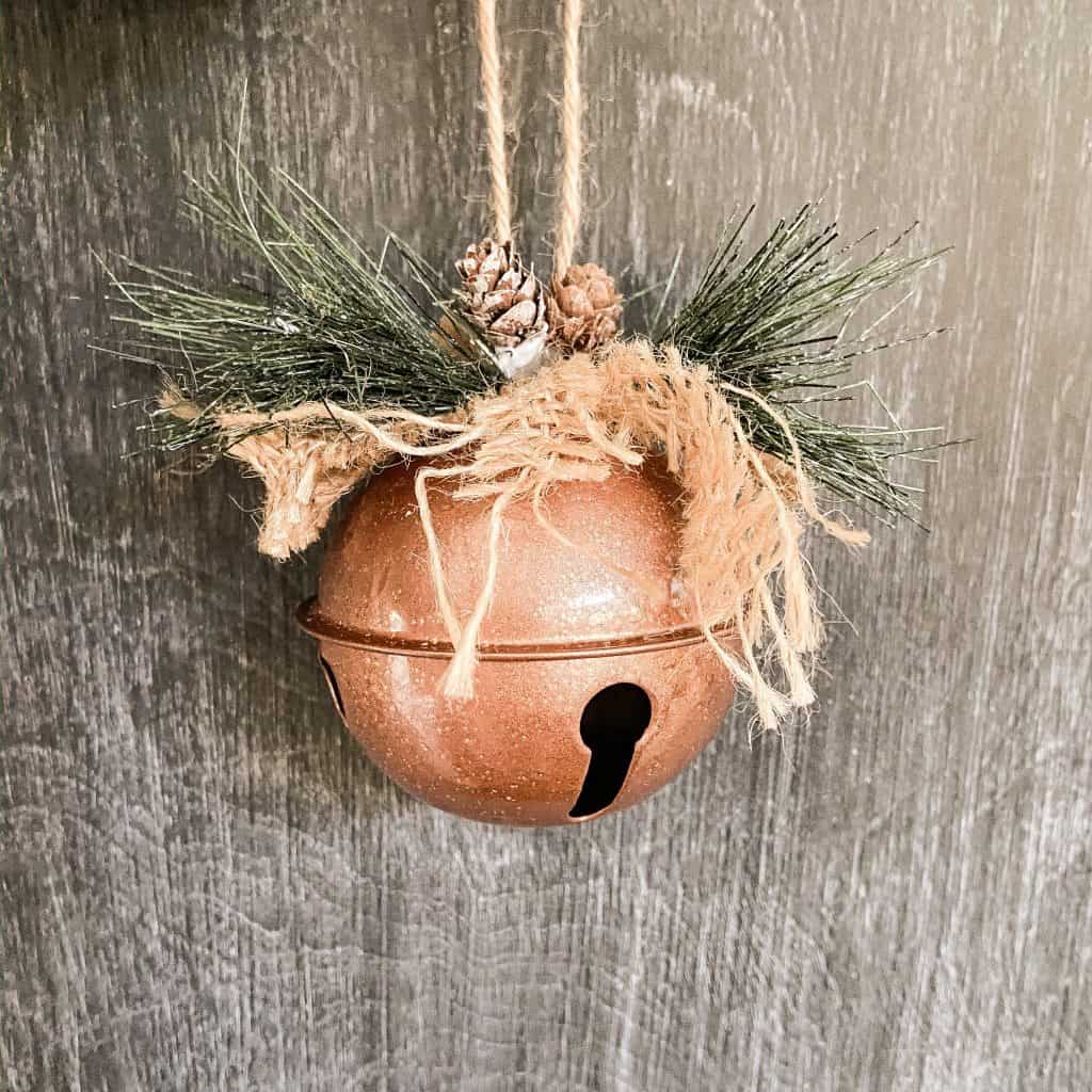 Repurposed Christmas Ornament in a fresh new color of copper for Christmas Decorating.