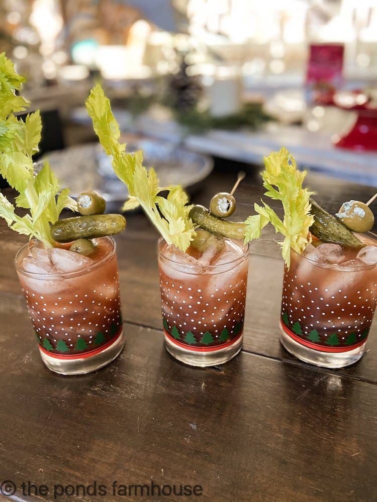 Bloody Mary's for Christmas Brunch or Christmas Breakfast