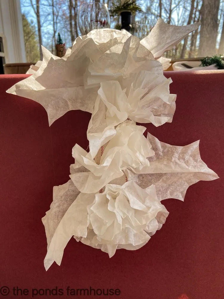 Coffee Filter Craft - DIY Floral Garland for Table Centerpiece or for mantel