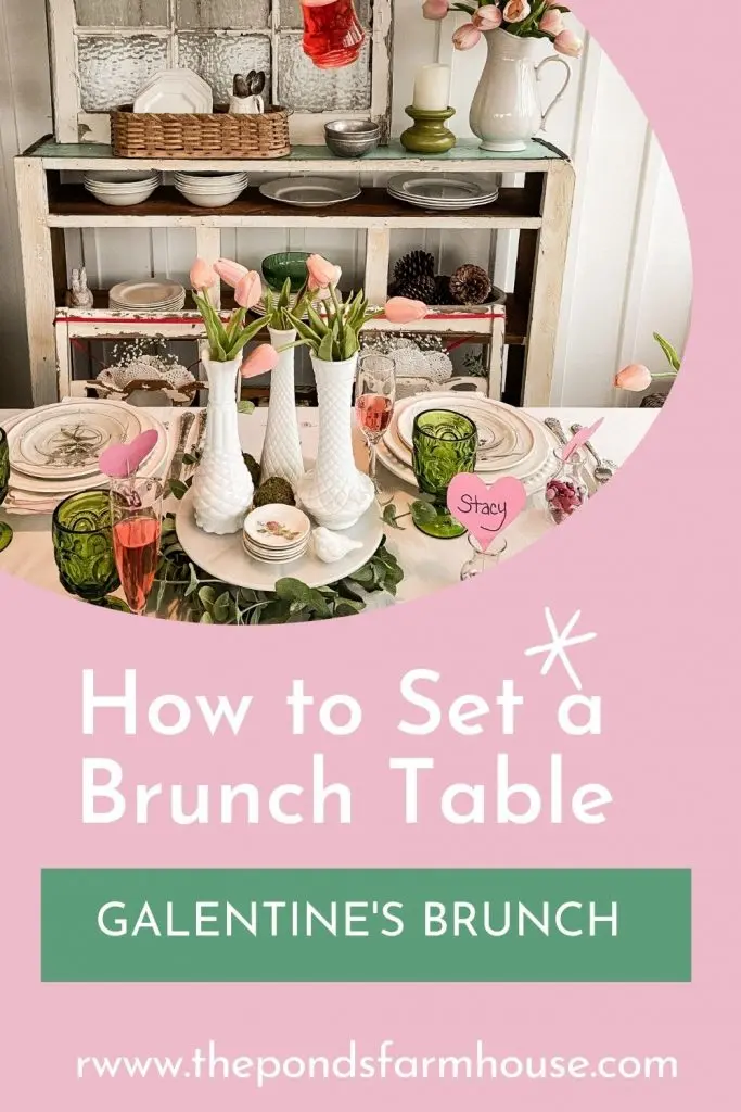 How to set a brunch Table - Galentine's Brunch Table Setting.