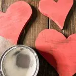 Paint hearts with red chalk paint.  