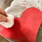 Wax the hearts with clear wax.  