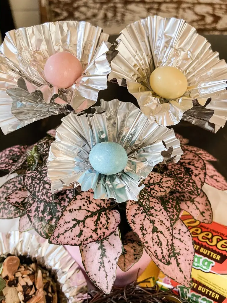 Easter candies in foil wrappers