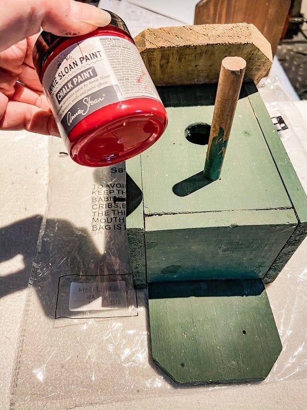 Easy Paint Ideas with chalk paint on a thrift store bird house.