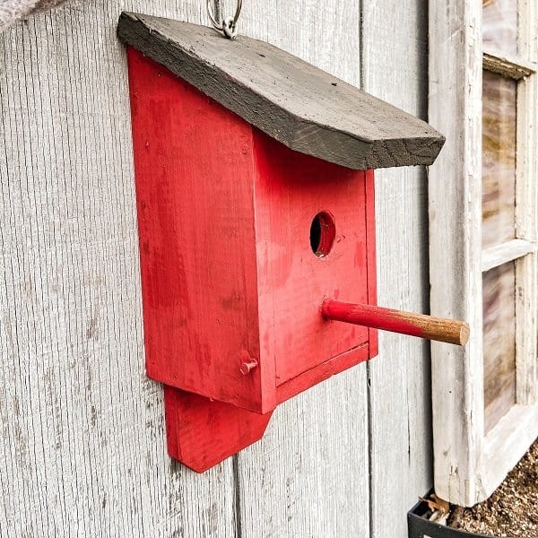 rustic red birdhouse