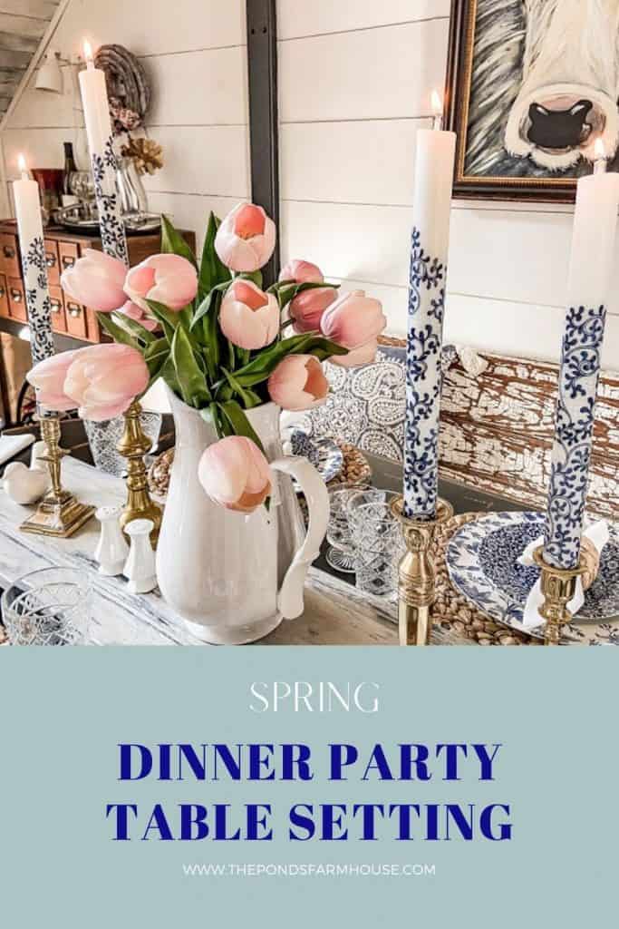 Spring Dinner Party Table Setting 