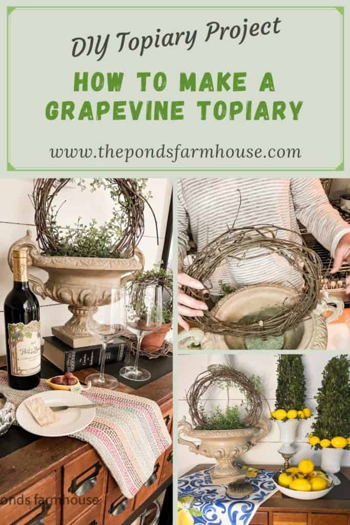 How to Make A DIY Grapevine topiary.  