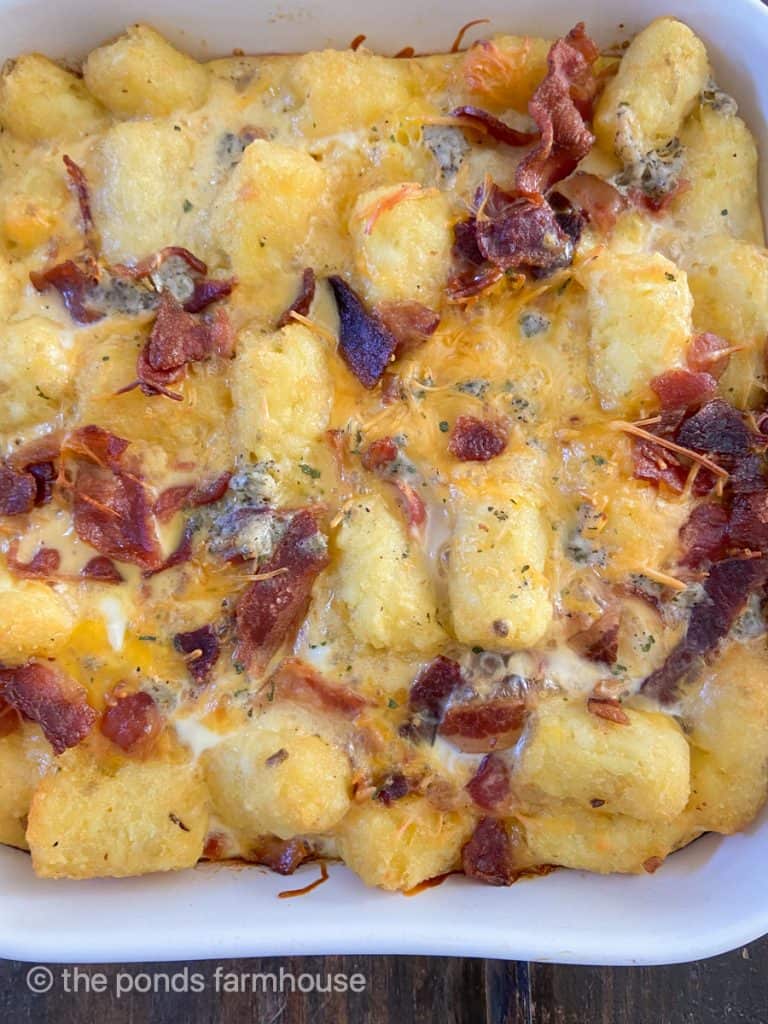Bacon, Cheese and Tater Tot Breakfast Casserole Recipe for Brunch or Christmas Breakfast