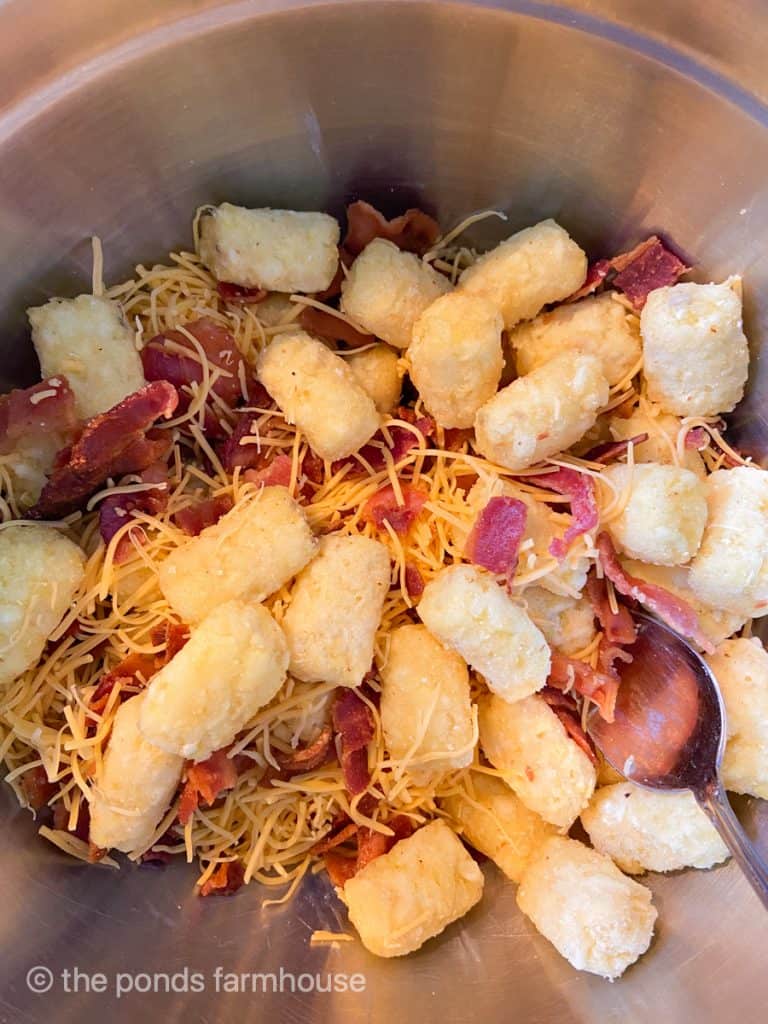 Tater Tot Casserole Recipe with bacon and cheese